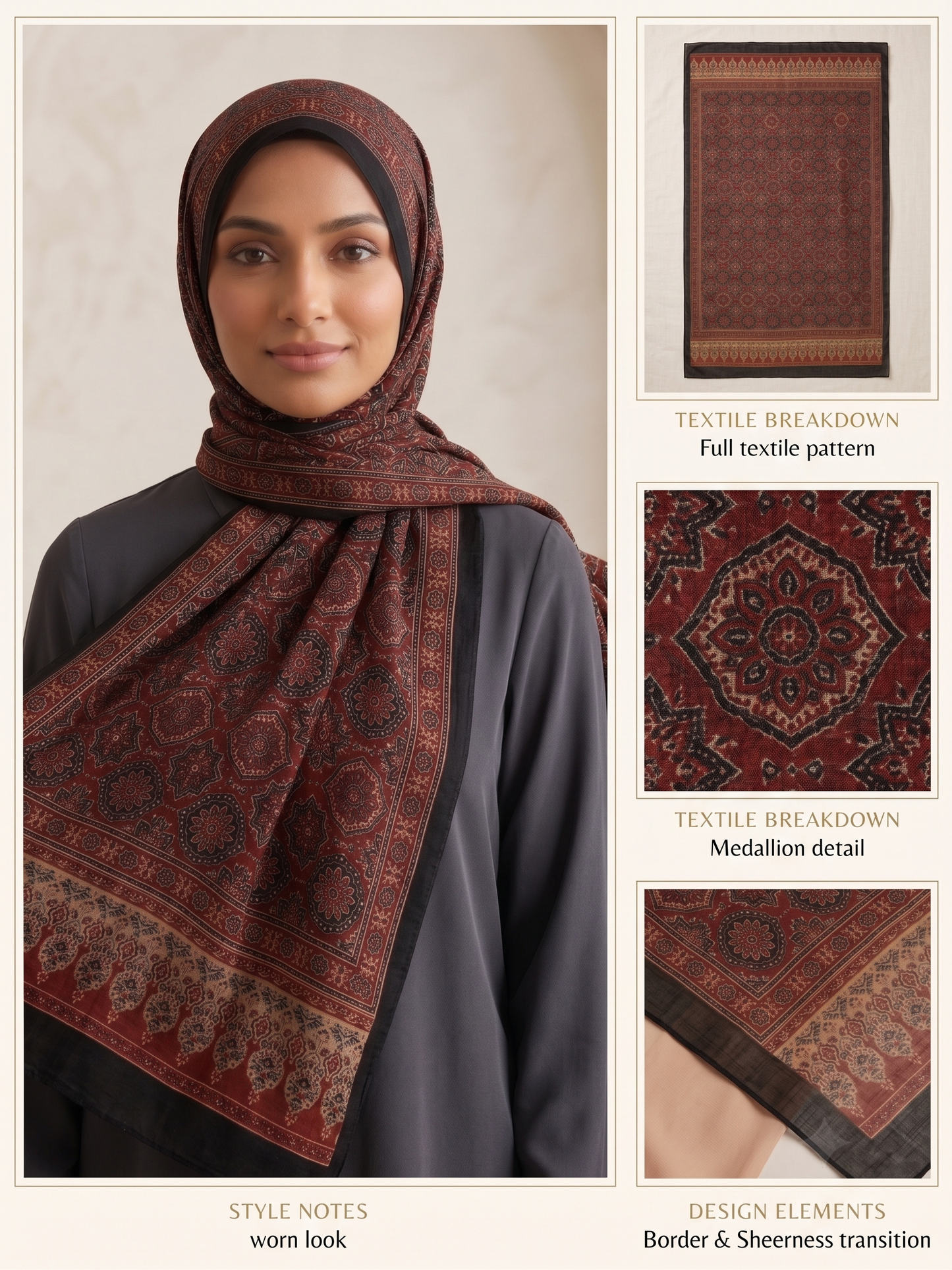 Premium Burgundy Silk Hijab