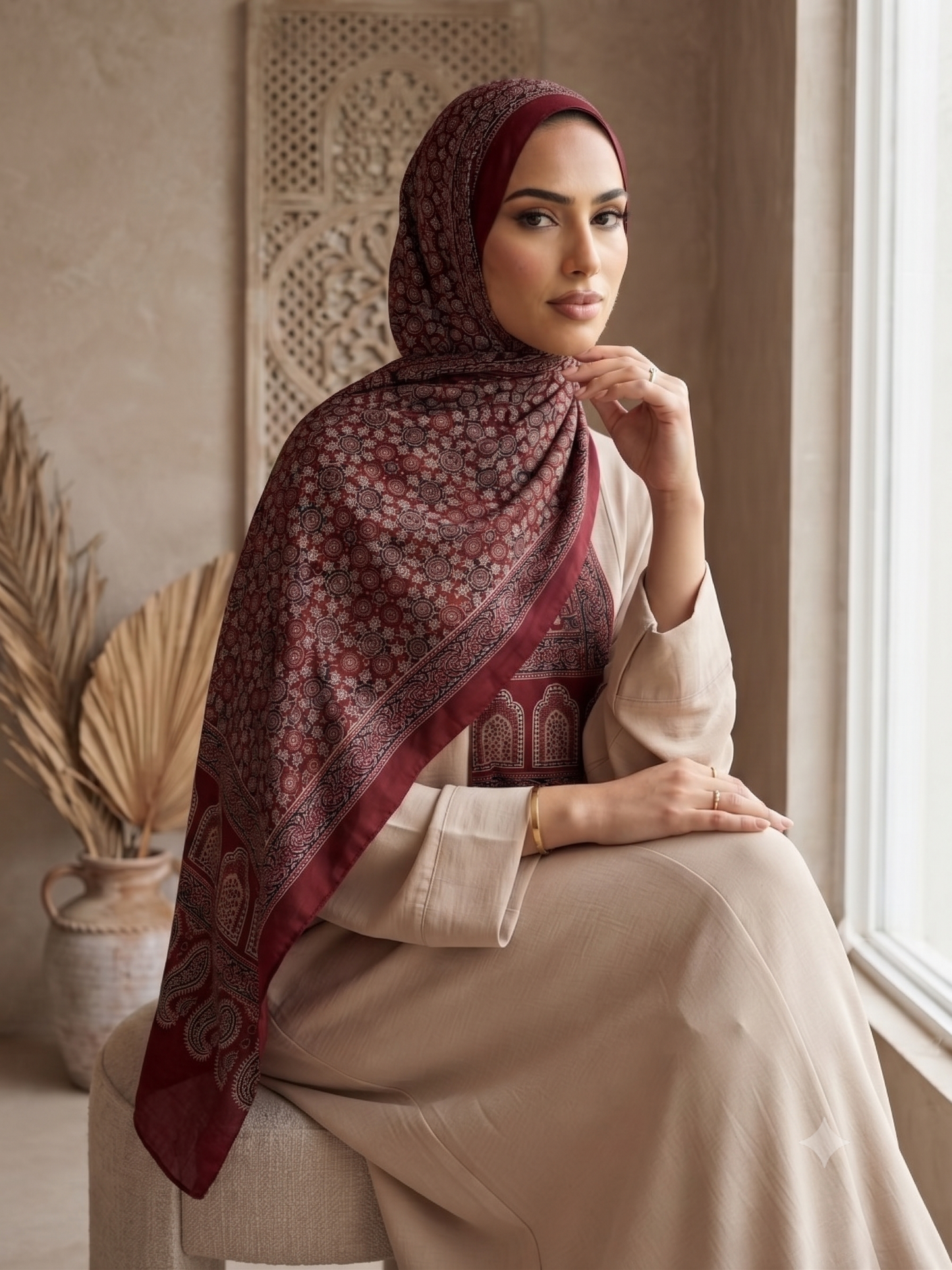 Premium Maroon Silk Hijab