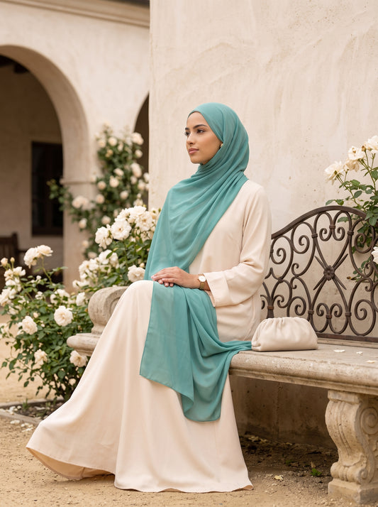 Teal Green Chiffon Hijab