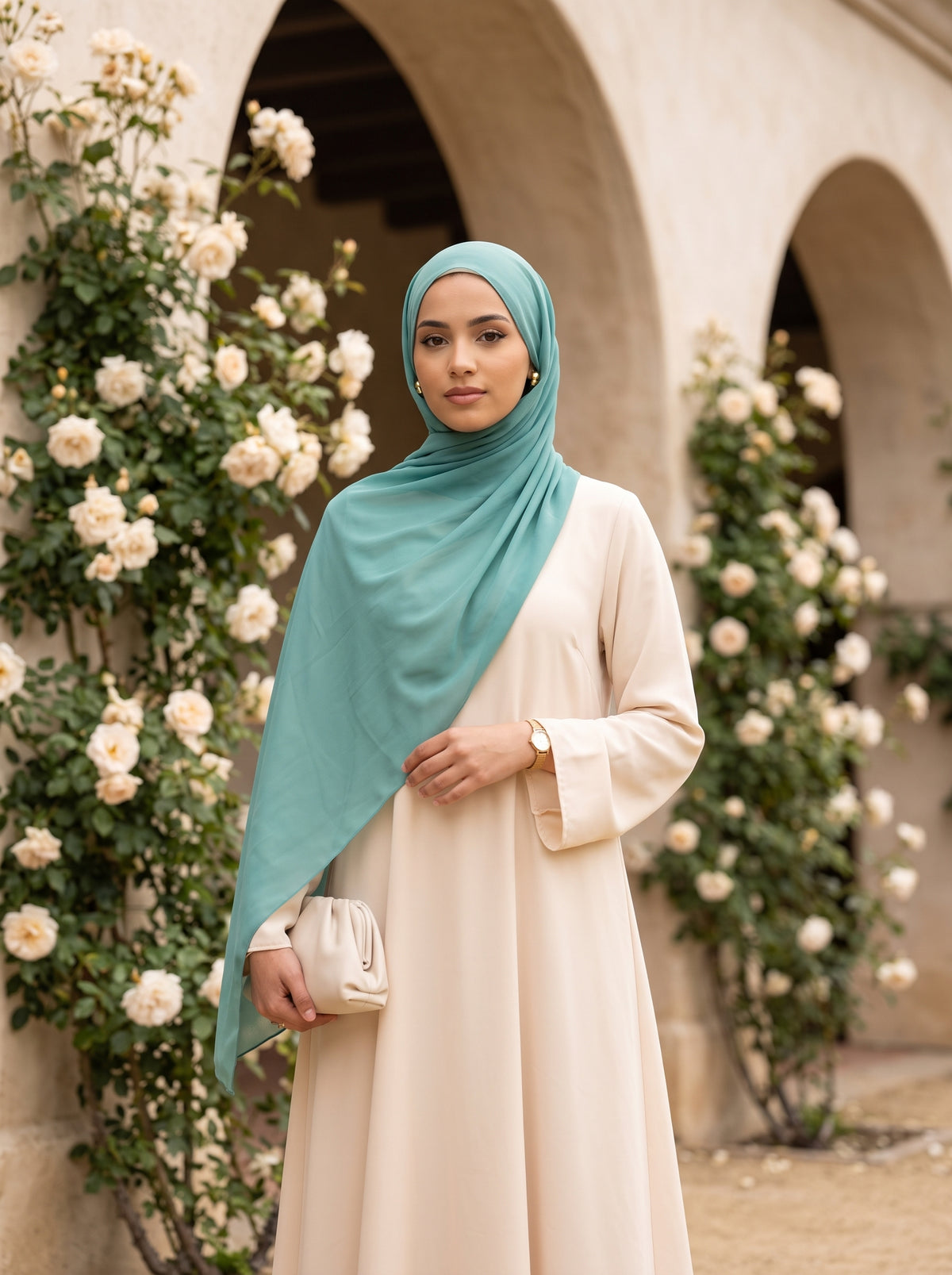 Teal Green Chiffon Hijab