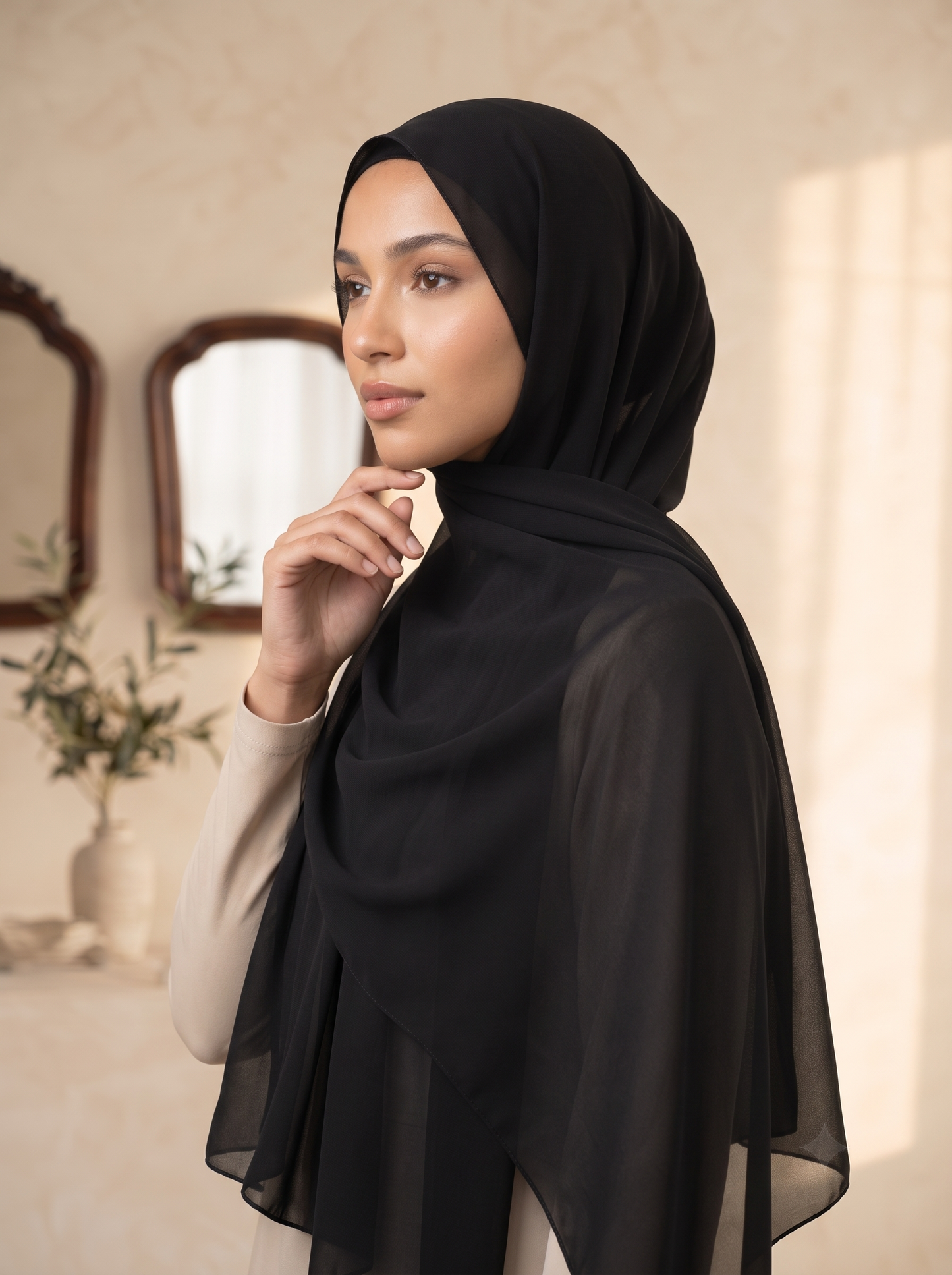 Chiffon Hijab Black