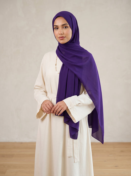 Royal Purple Chiffon Hijab