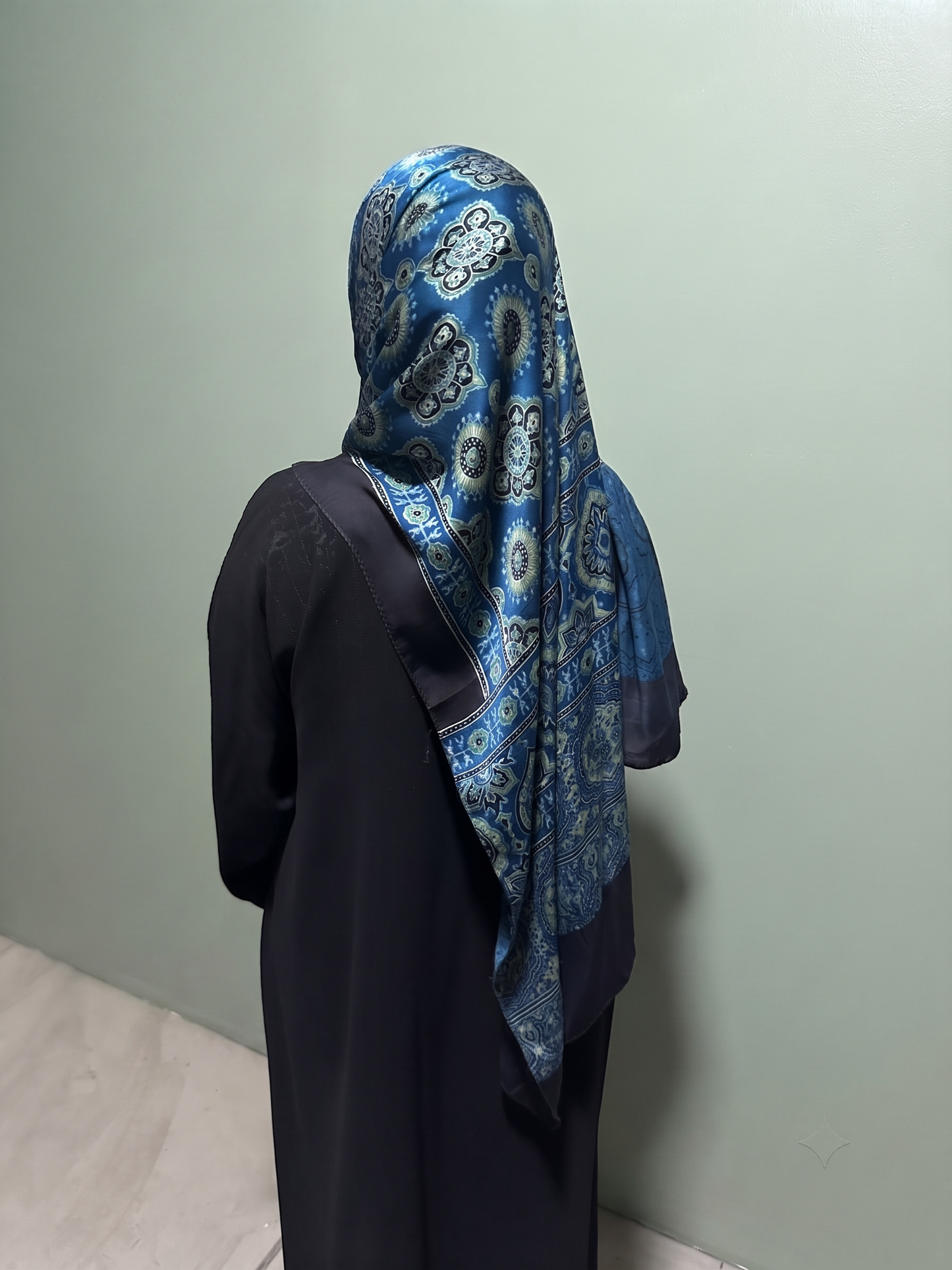 Premium Sapphire Blue Silk Hijab
