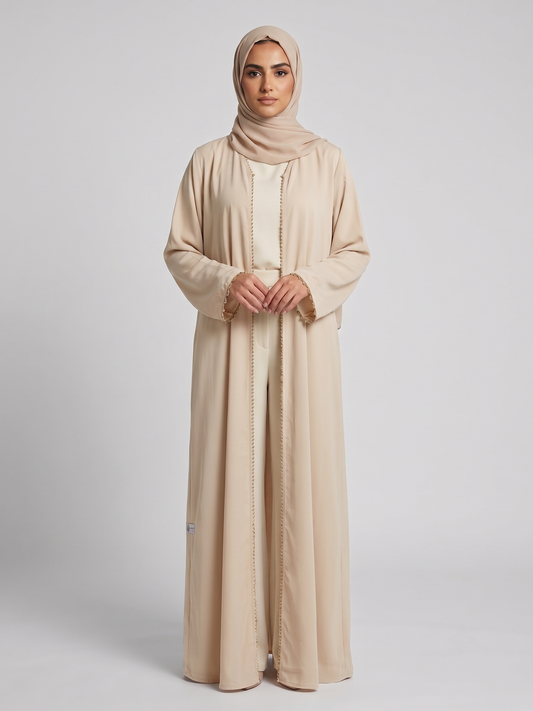 Elegant Royal Front Open Abaya | With Hijab
