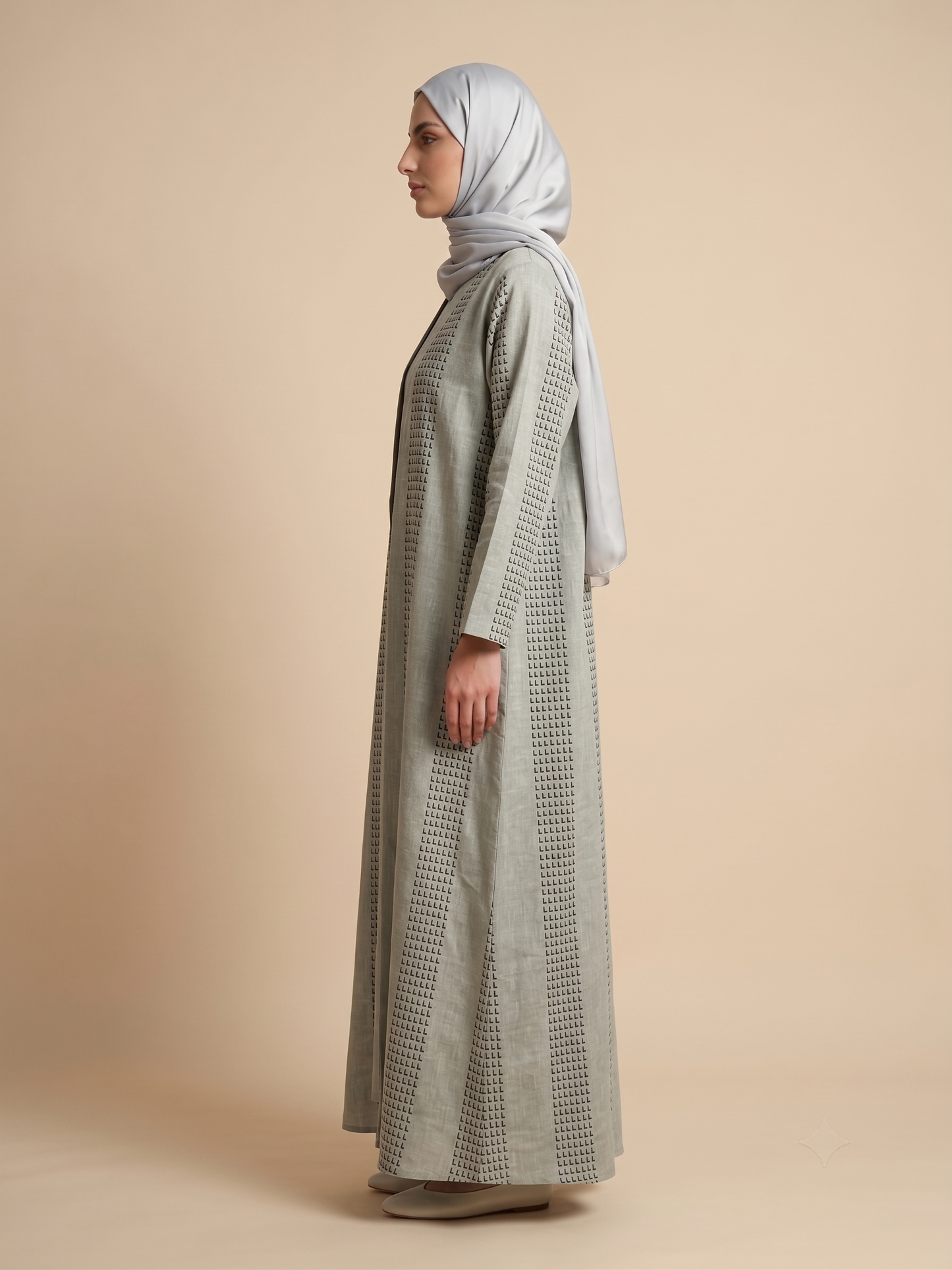 Linen Open Abaya | With Hijab