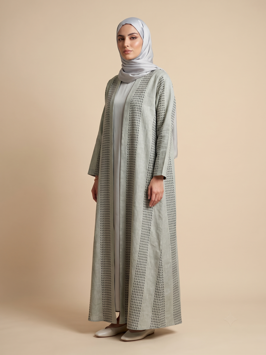 Linen Open Abaya | With Hijab