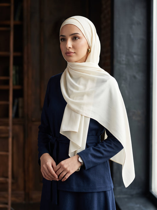 Off-White Chiffon Hijab