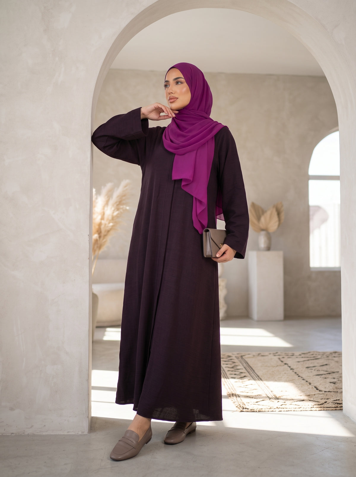 Deep Magenta Chiffon Hijab