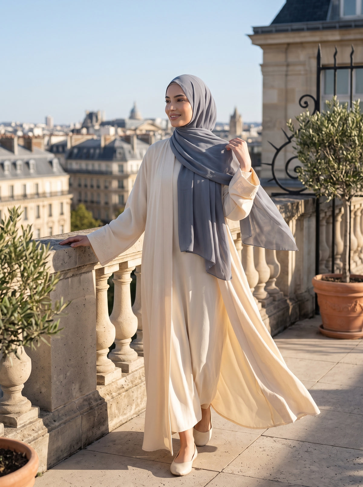 Grey Chiffon Hijab