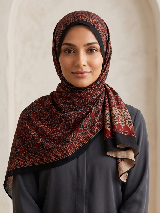 Premium Burgundy Silk Hijab