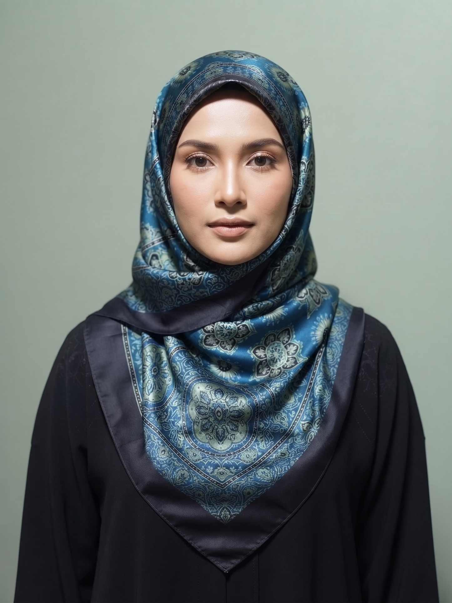 Premium Sapphire Blue Silk Hijab