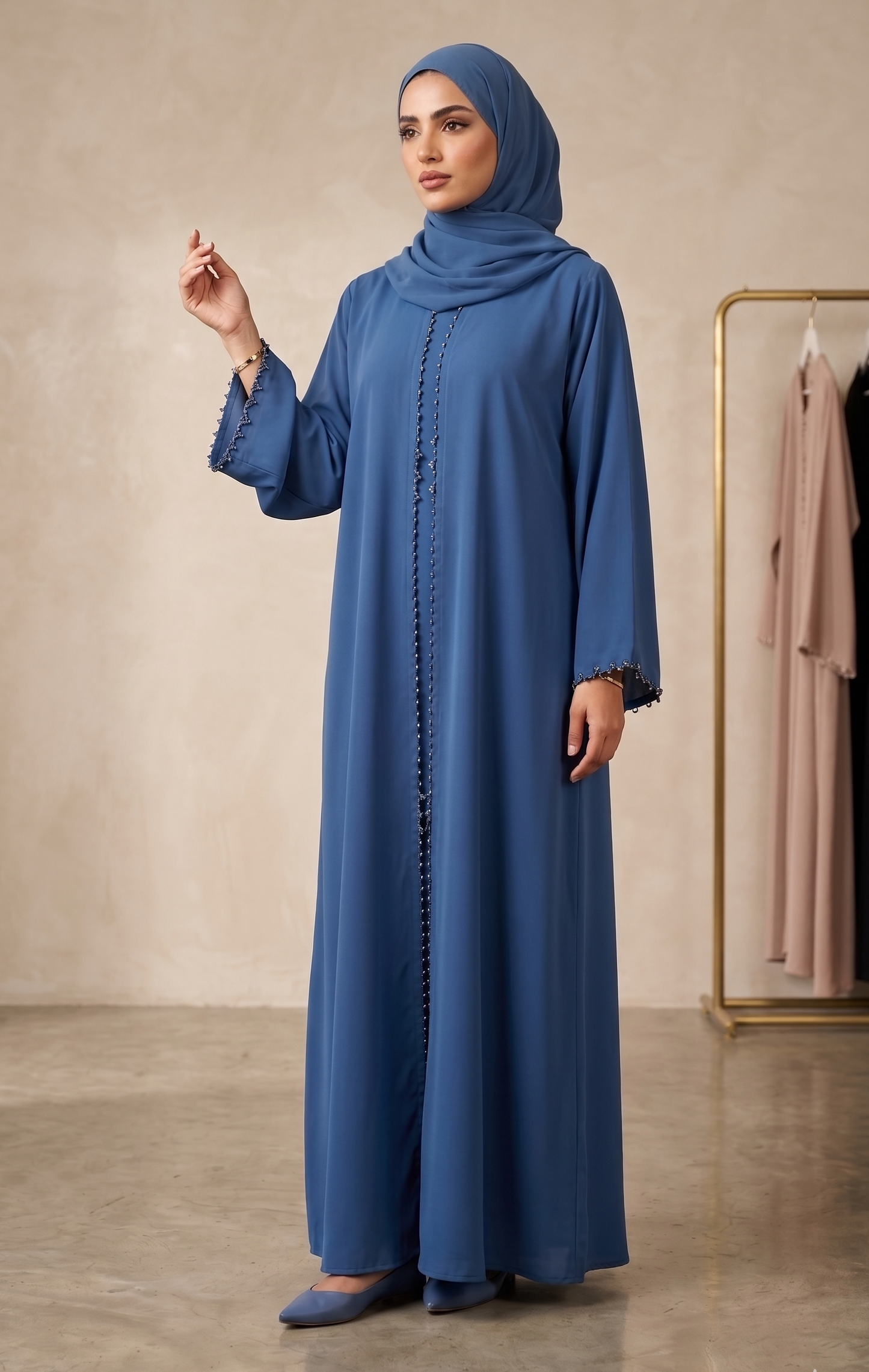 Elegant royal blue abaya
