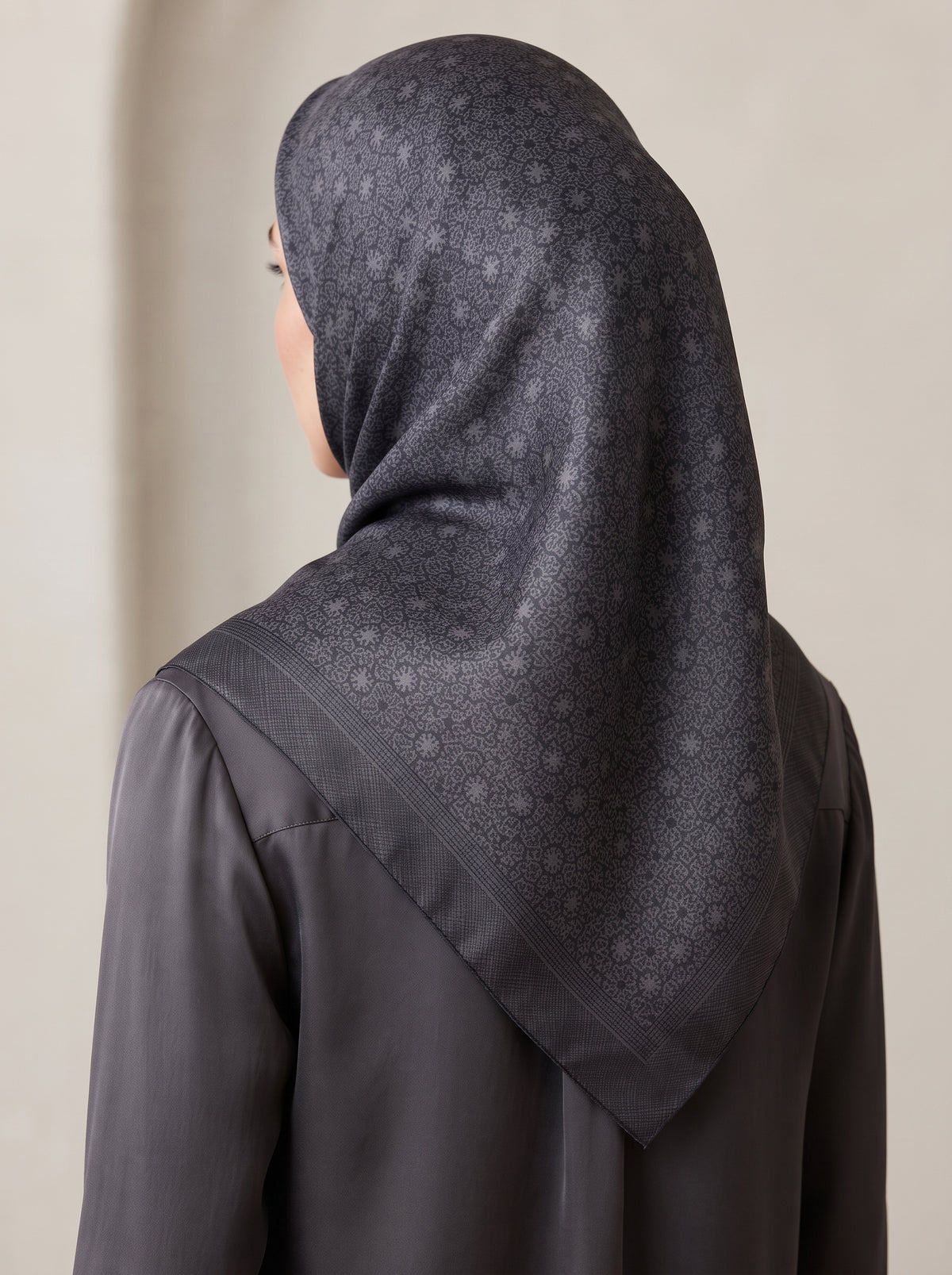 Charcoal Gray Cotton Voile Triangle Hijab