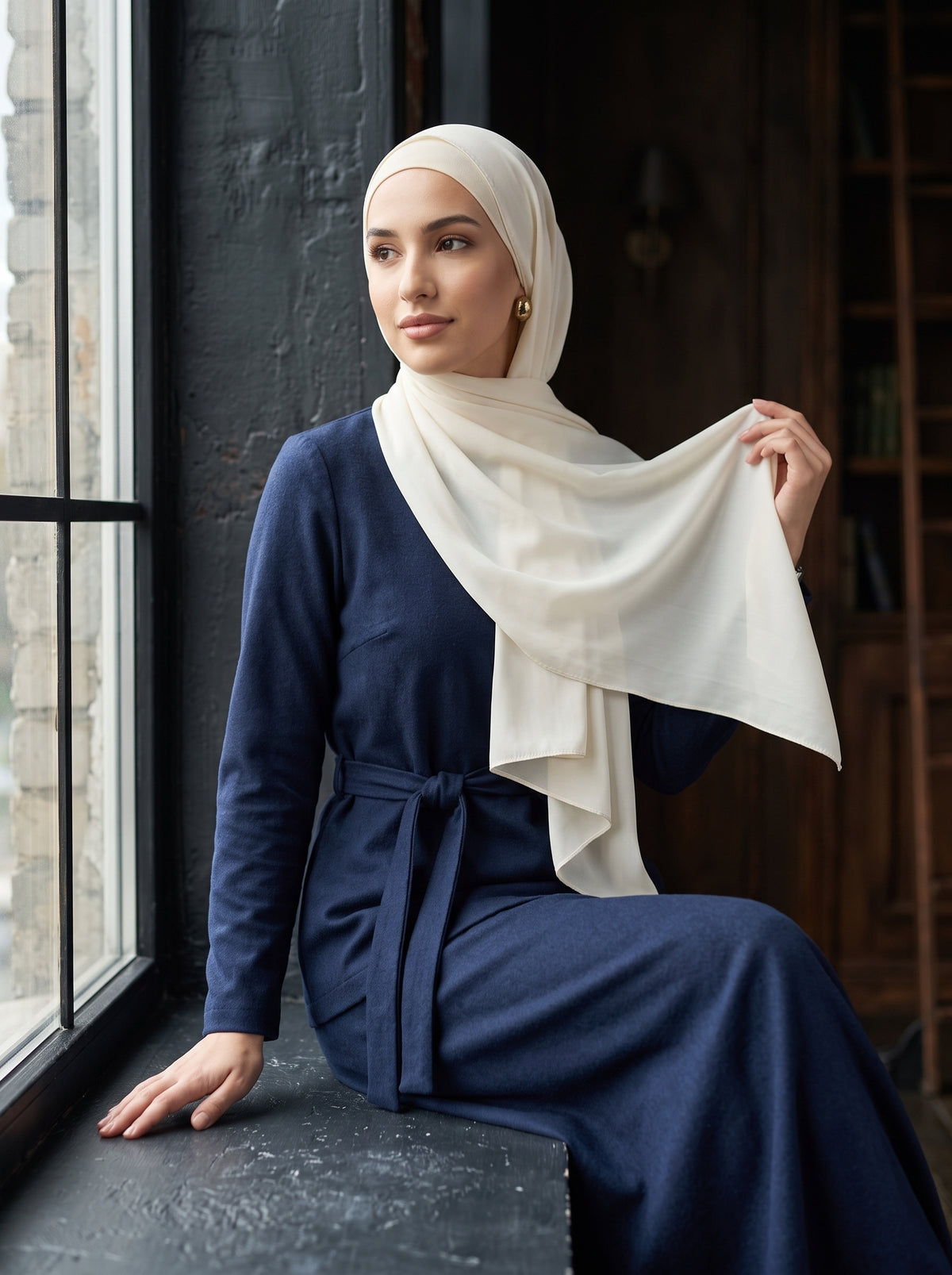Off-White Chiffon Hijab