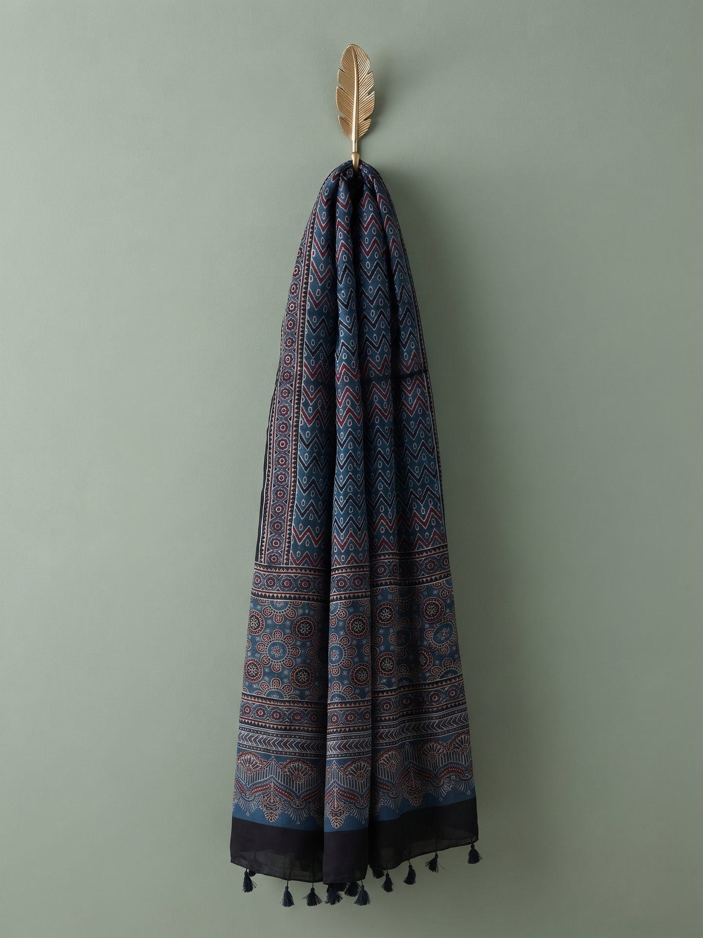 Premium Shipyard Blue Silk Hijab