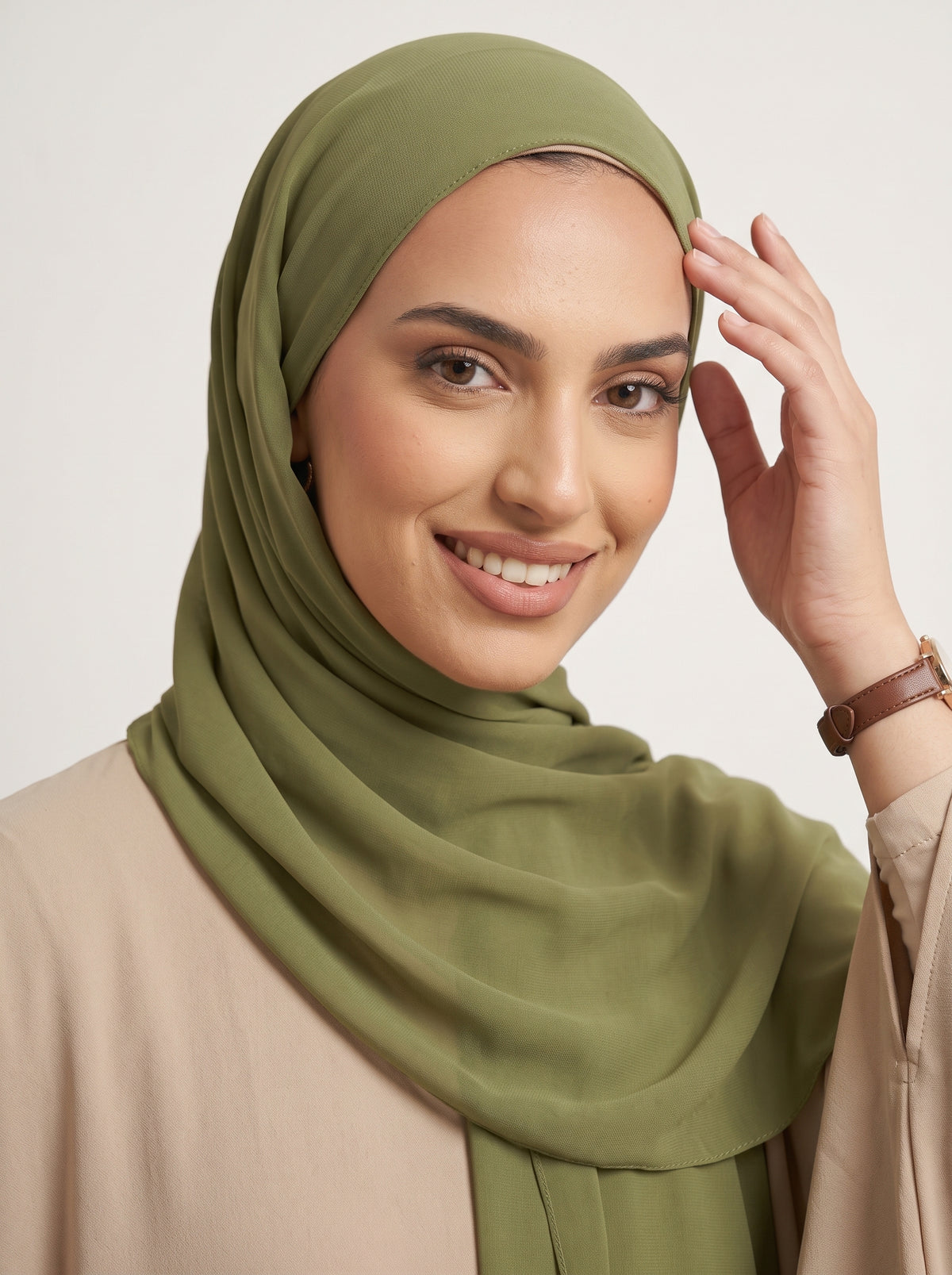 Olive Green Chiffon Hijab
