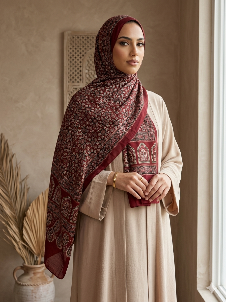 Premium Maroon Silk Hijab