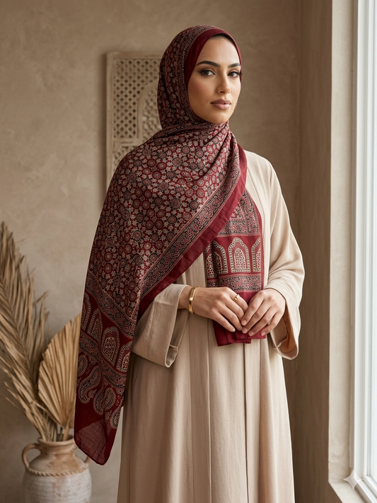 Premium Maroon Silk Hijab