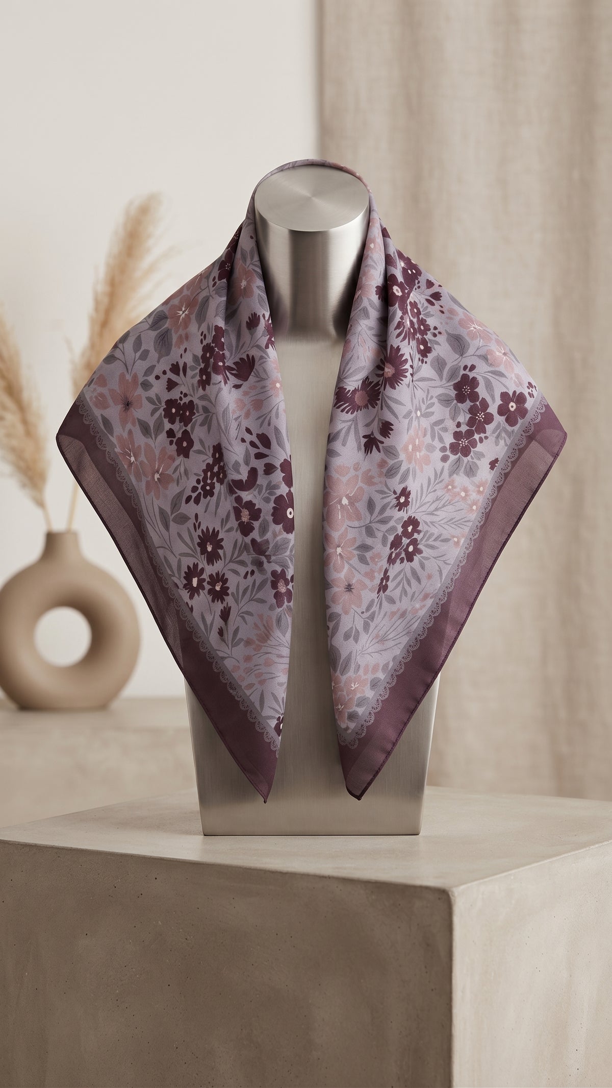 Soft Blush-Pink Cotton Voile Triangle Hijab
