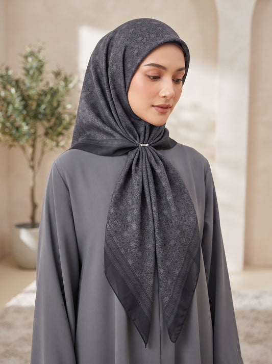 Charcoal Gray Cotton Voile Triangle Hijab
