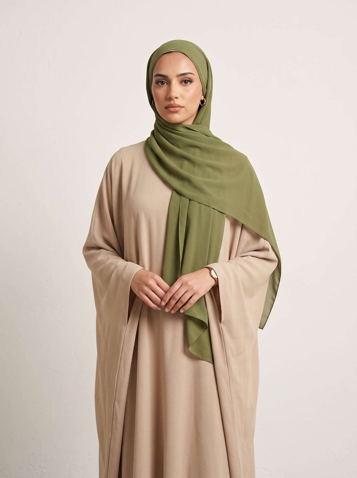 Olive Green Chiffon Hijab