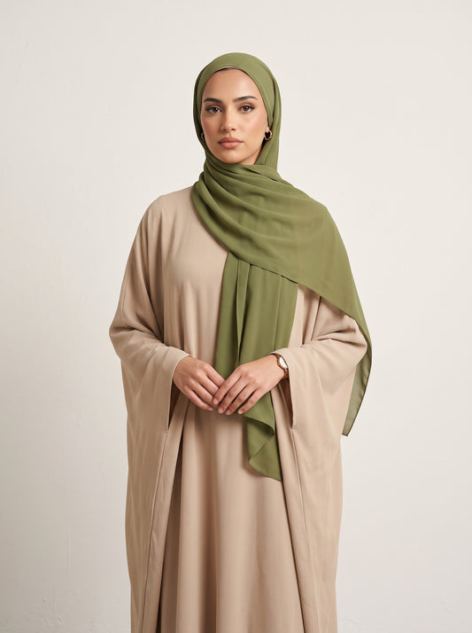 Olive Green Chiffon Hijab