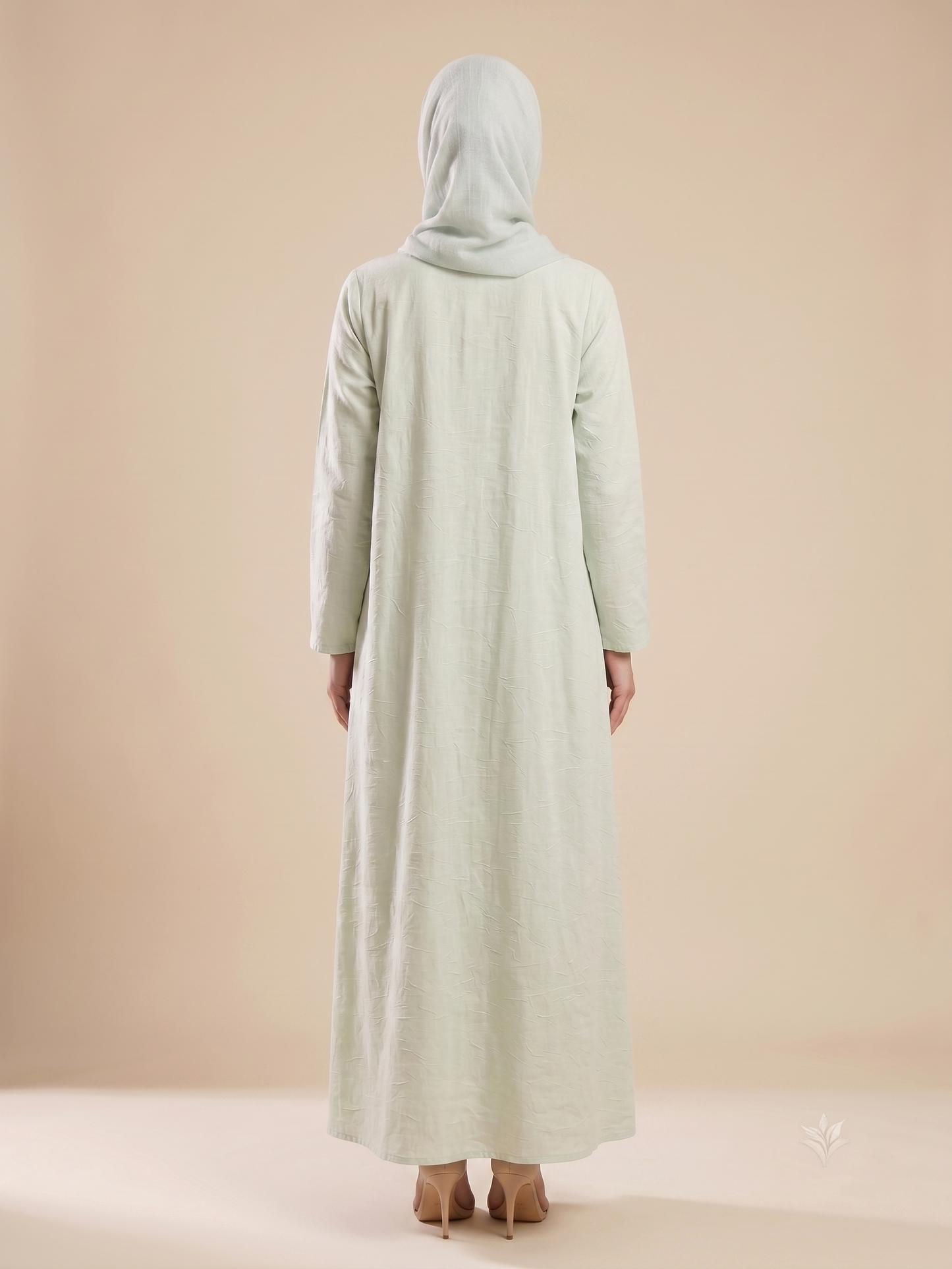 Design Linen Front Open Abaya