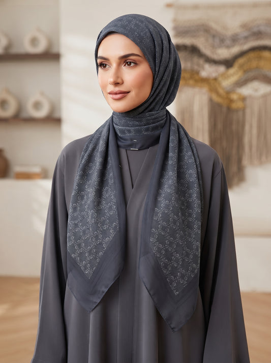 Deep navy blue Cotton Voile Triangle Hijab