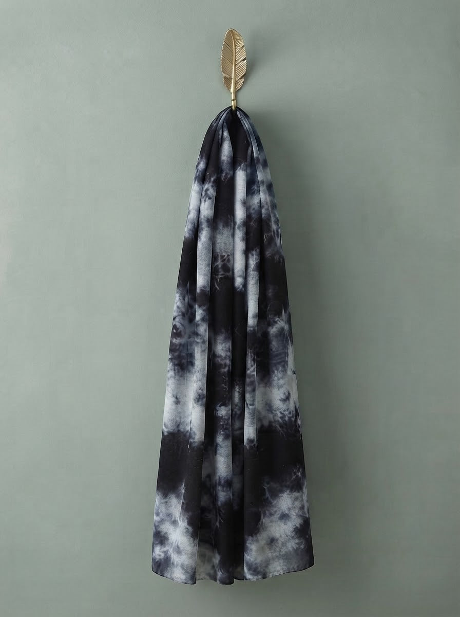 Modal Soft Hijab Tie-Dye - Black & White