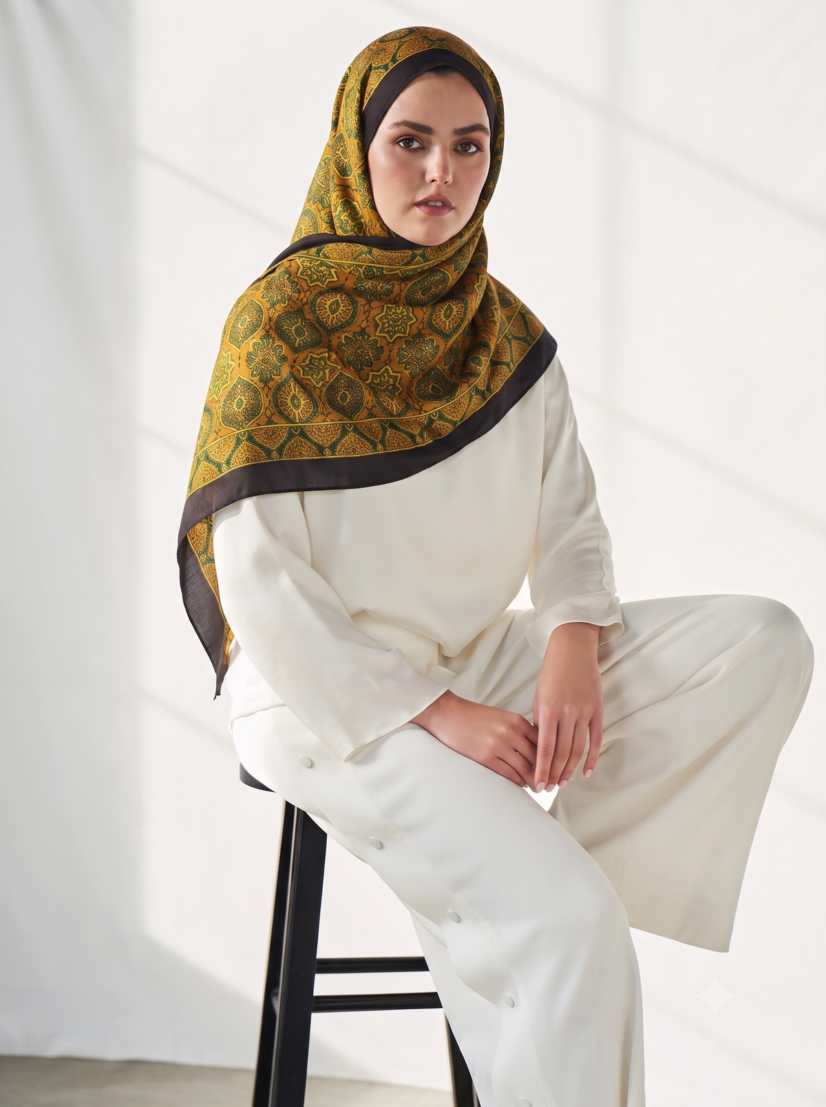 Premium Mustard Yellow Silk Hijab