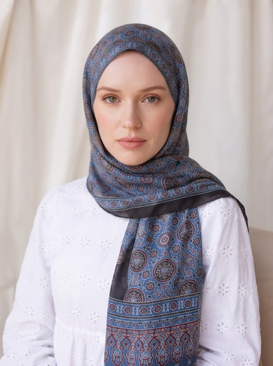Dusty Blue Premium Silk Hijab