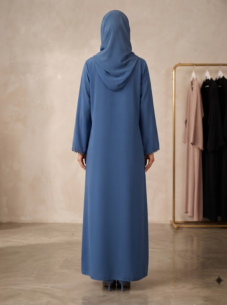 Elegant Royal Front Open Abaya | With Hijab