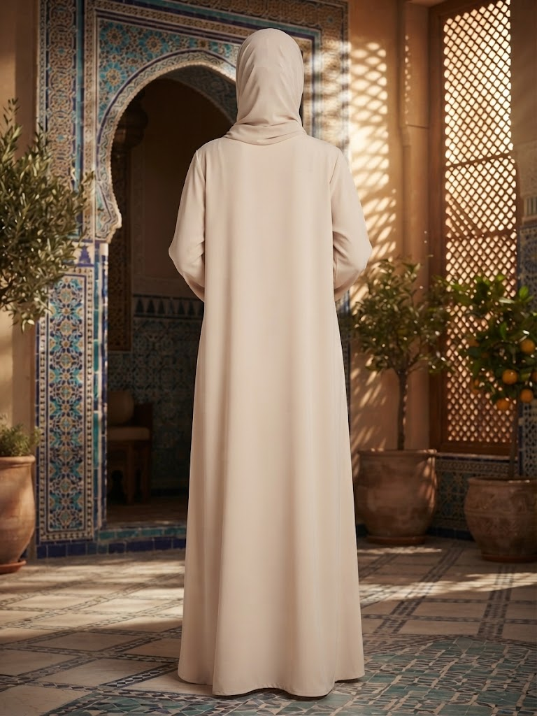 Elegant Royal Front Open Abaya | With Hijab