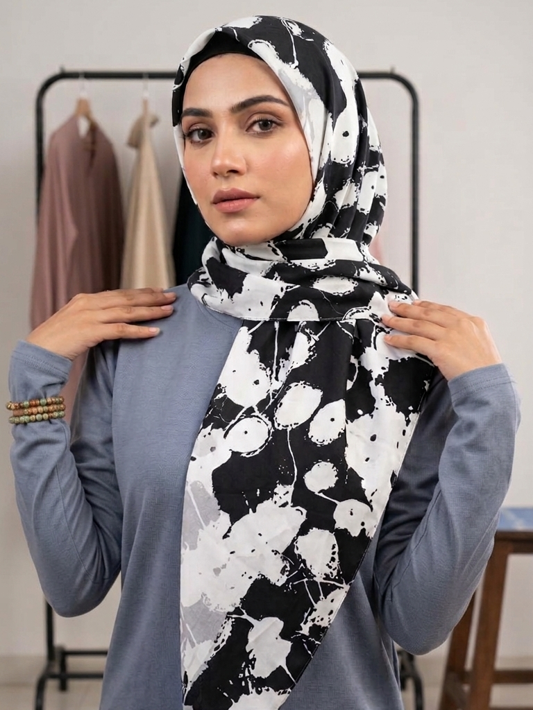 Black & White Hijab